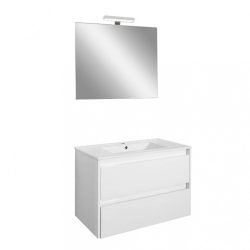   Porto Prime 80 komplett fürdőszoba bútor tükörfényes fehér színben