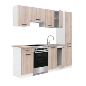 Praktik 210 konyhabútor fehér korpusz, sonoma tölgy front