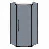 Prato szögletes zuhanykabin tálca nélkül 90x90x195cm - fekete profil, grafit üveg