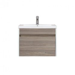   Primo 60 alsó fürdőszoba bútor mosdóval tükörfényes fehér-rauna szil színben