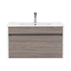   Primo 80 alsó fürdőszoba bútor mosdóval tükörfényes fehér-rauna szil színben