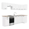 Praktik 270 sarok konyhabútor fehér korpusz, fehér front