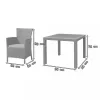 Quartet 4 fős kerti bútor garnitúra, grafit színben, világos szürke párnával