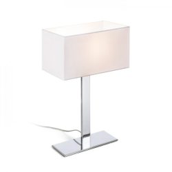 PLAZA M asztali lámpa fehér króm 230V E27 42W