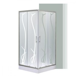   Spirit Bamboo 90x90 cm szögletes zuhanykabin, zuhanytálcával