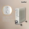Norde 11 tagos olajradiátor 1000W/1500W/2500W teljesítménnyel és görgős lábakkal a könnyű mozgatáshoz
