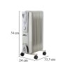 Norde 7 tagos olajradiátor 600W/900W/1500W teljesítményű, görgős lábakkal és vezérlőpanellel