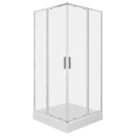 Solid SQ 100 króm szögletes zuhanykabin zuhanytálcával