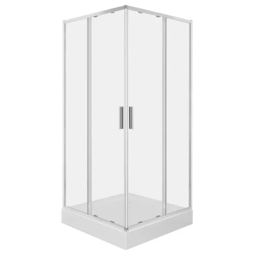 Solid SQ 100 króm szögletes zuhanykabin zuhanytálcával