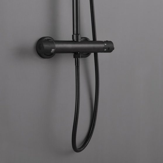 Teton Black zuhanyszett termosztátos csapteleppel
