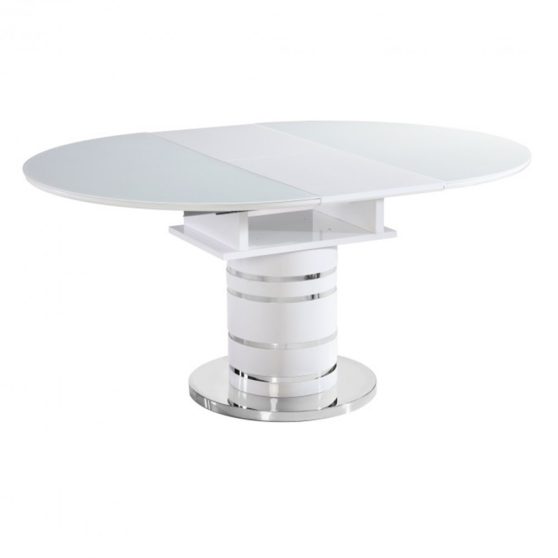 Étkezőasztal kinyitható, fehér magas fény HG, ZAMON