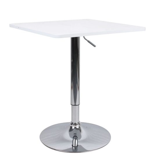 Bár asztal állítható magasságú, fehér, FLORIAN New