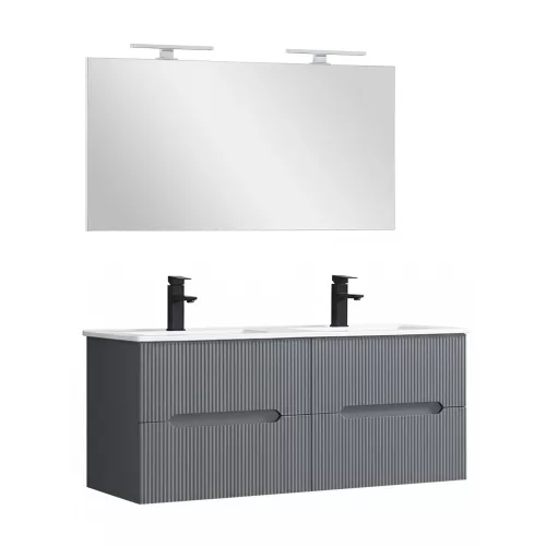 Trent Fürdőszobabútor 120 cm kerámia mosdóval tükörrel 60x120 cm antracit szürke