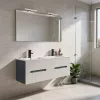 Trent Fürdőszobabútor 120 cm kerámia mosdóval tükörrel 60x120 cm antracit szürke-fehér