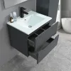 Trent Fürdőszobabútor 60 cm kerámia mosdóval (2 fiókos) tükörrel 60x80 cm antracit szürke