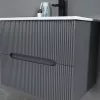 Trent Fürdőszobabútor 60 cm kerámia mosdóval (2 fiókos) tükörrel 60x80 cm antracit szürke