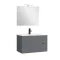 Trent Fürdőszobabútor 80 cm kerámia mosdóval (2 fiókos) tükörrel 60x80 cm antracit szürke