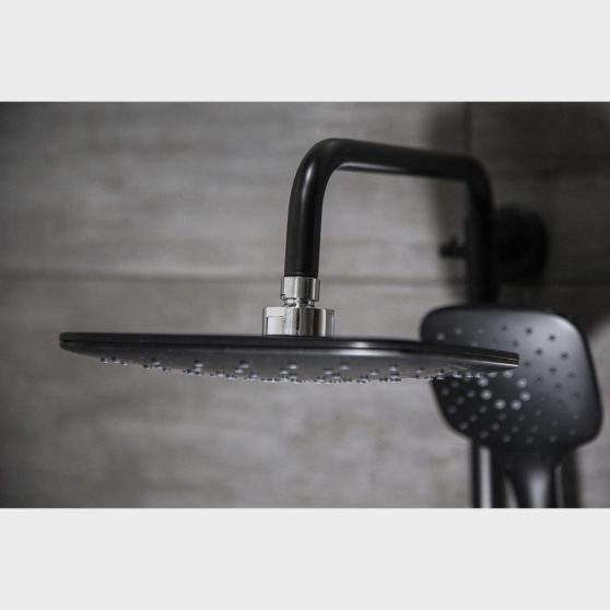 Vesuvio BL fekete zuhanyszett termosztátos csapteleppel