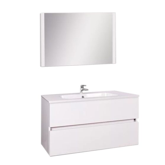 Elois White 80 komplett fürdőszoba bútor magasfényű fehér