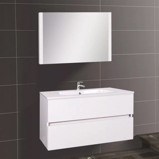 Elois White 80 komplett fürdőszoba bútor magasfényű fehér
