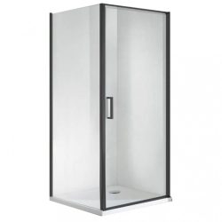   Quadrum Black 90x90 cm szögletes zuhanykabin zuhanytálca nélkül Easy clean bevonattal
