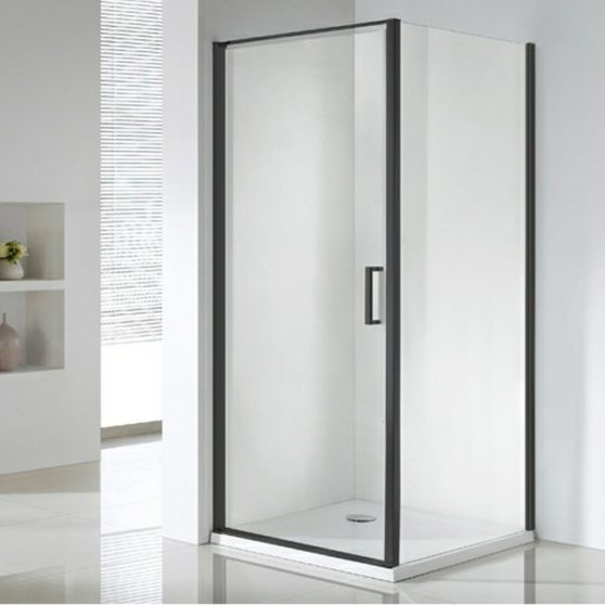 Quadrum Black 90x90 cm szögletes zuhanykabin zuhanytálca nélkül Easy clean bevonattal