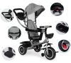 Tricikli háromkerekű forgatható üléssel összecsukható napellenzővel 2in1 szürke